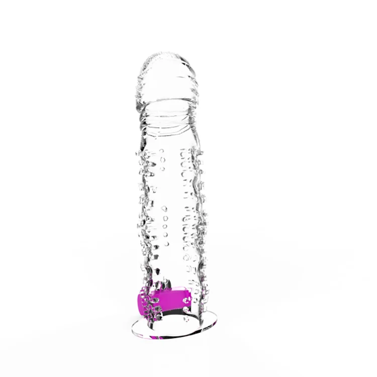 
Clear Vibrating Penis Sleeve Extender Reusable Extension 