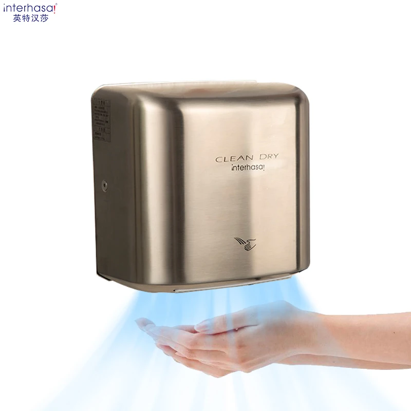 Интерхаса! Индукционная сушилка для рук с HEPA-фильтром настенная высокоскоростная из нержавеющей стали 304 тонкая