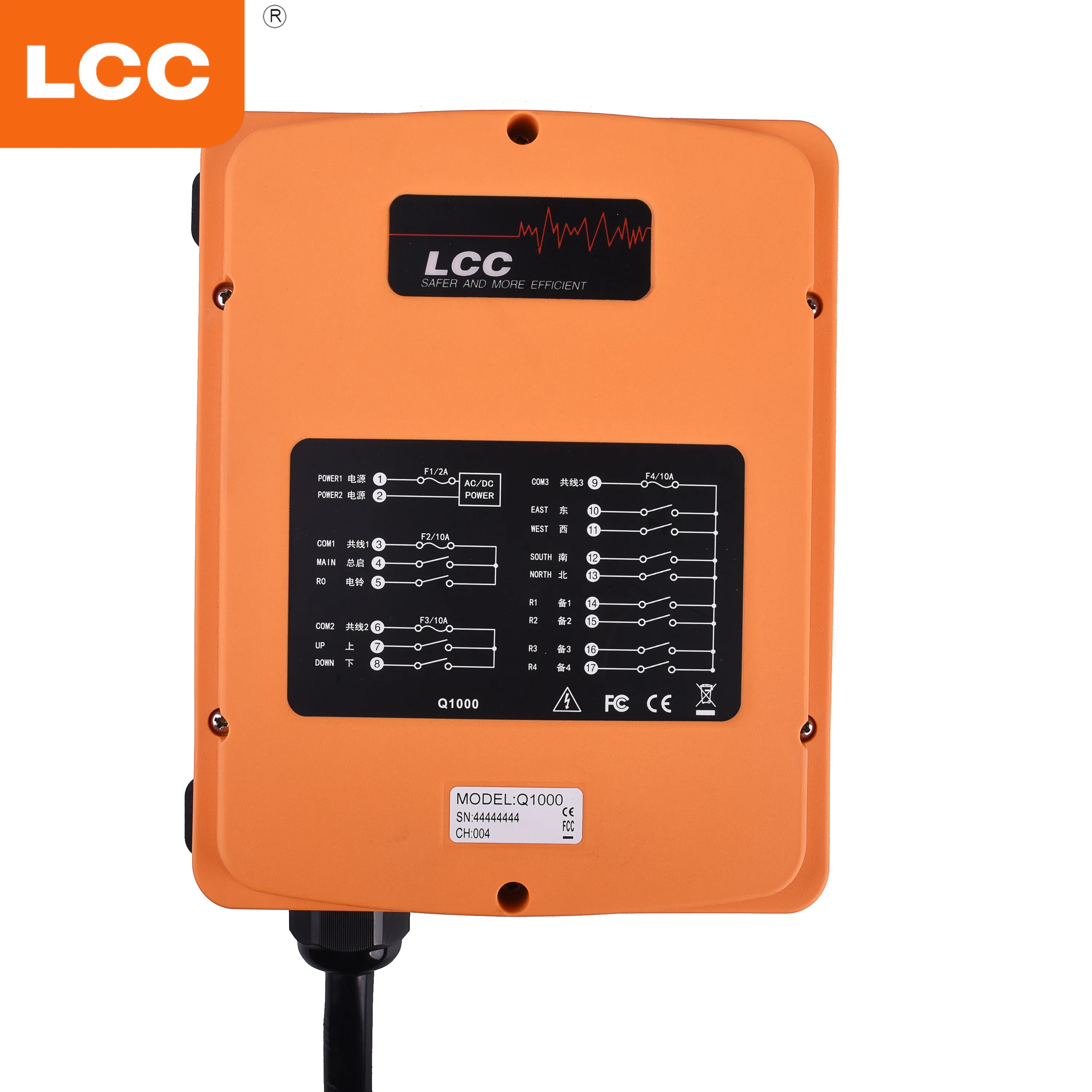 Q1000 LCC radio 10 button single speed wireless industrial remote control transmitter receiver  Factory manufacturer low price