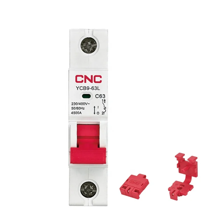  CNC New Design YCB9-63 6KA Miniature Circuit Breaker 1P 2P 3P 4P 63A MCB With Protective