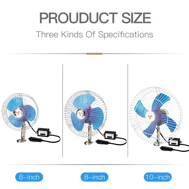 12V Mini Car Electric Fan Auto Air Cool Fan