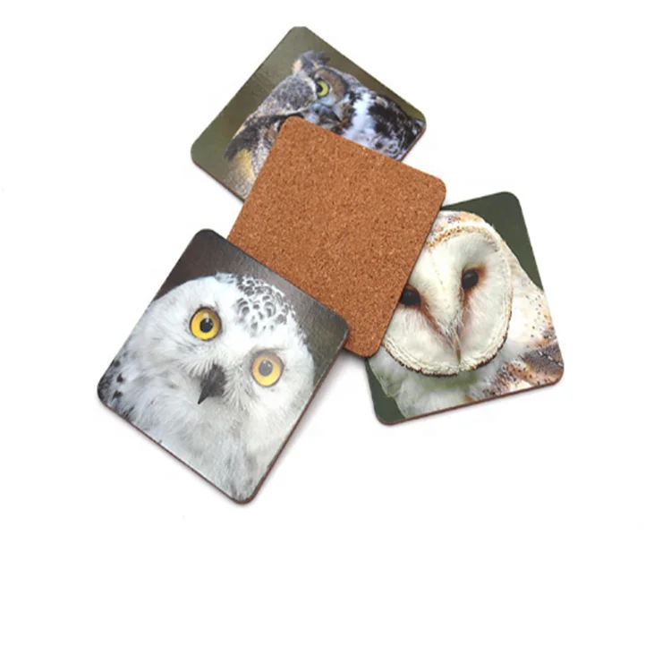 Jutien New 2022 Custom Printed Sublimation Blank Mdf Square Cork Coaster/ Placemat