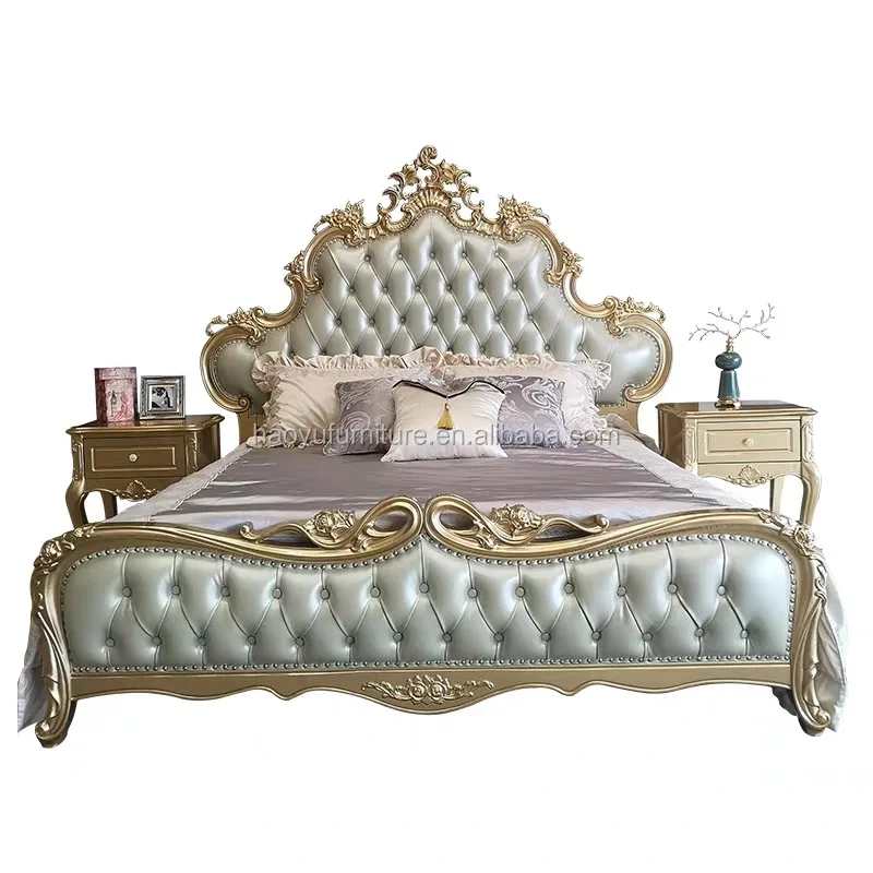 2020 american living room wedding room solid wood bed