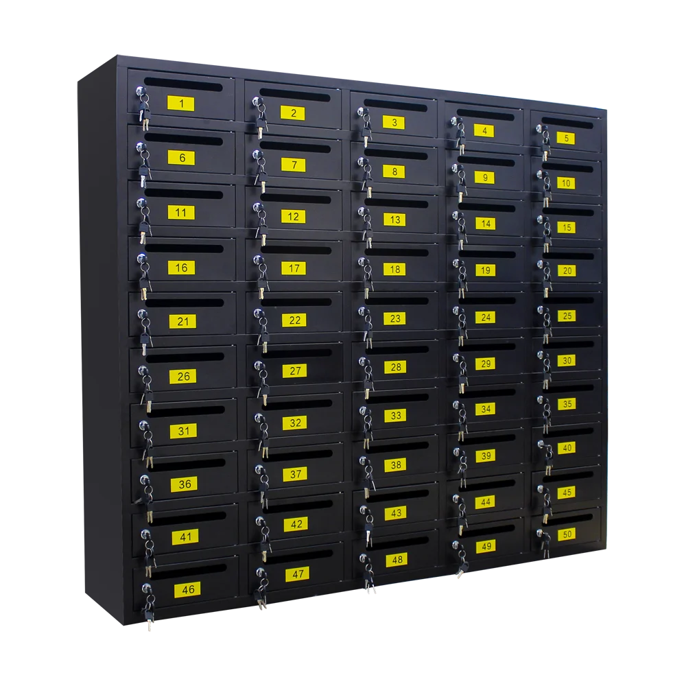 50 Doors Private Home Outdoor Package Stainless Steel Large Parcel Delivery Drop Post Mail Letter Box