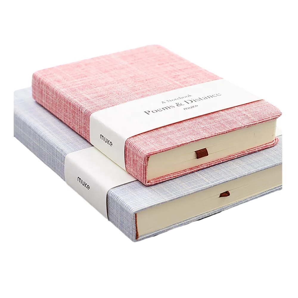 FSC Certified Eco Friendly Custom A5 Size Lined Linen Journal Cloth Fabric Cover Notebook