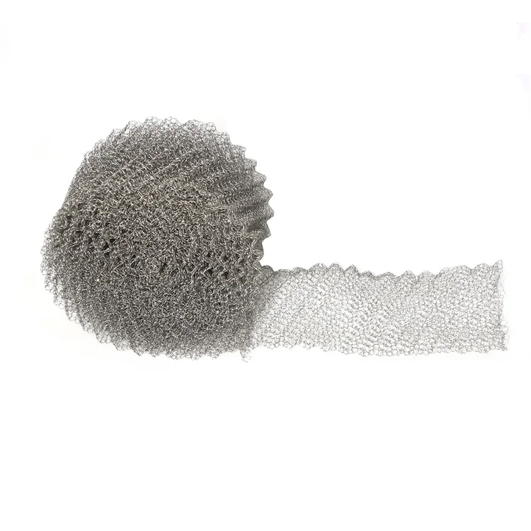 Customizable Stainless Steel 304 316 316L Abrasion Resistance Nickel Knitted Wire Mesh for Demister/Filtration Pad