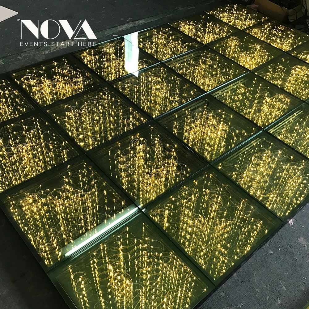 High quality trend products infinite 3d shinning effect spark mirror stage for wedding t show bar club