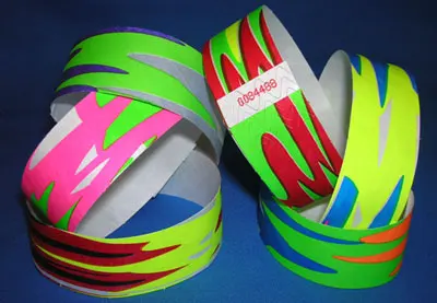 Water Proof Disposable Tyvek Printable Paper Tickets wristbands ID wristband For Party and Sports Events