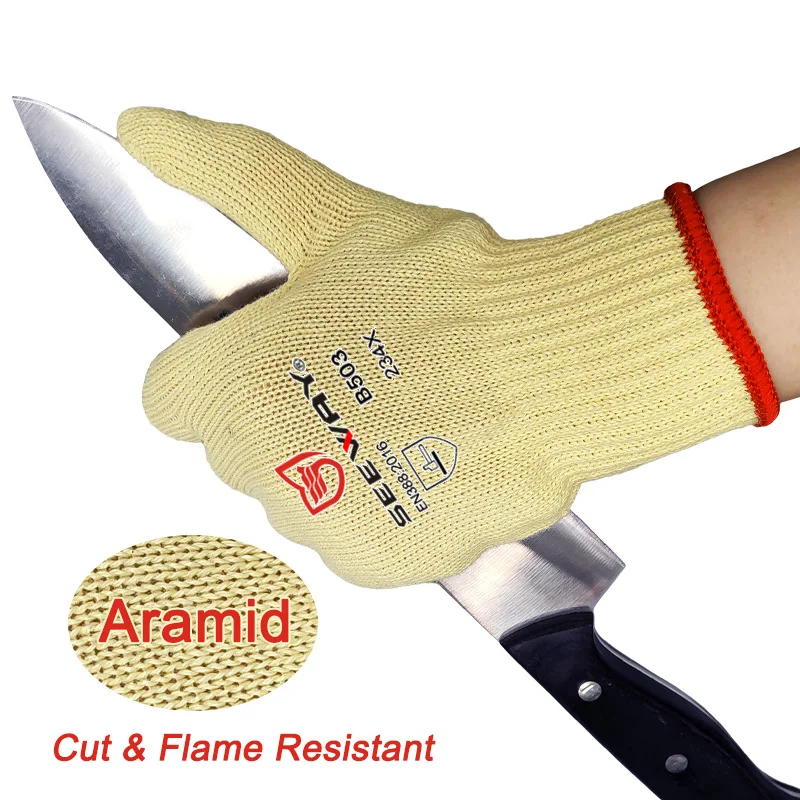 Seeway Aramid Anti Cut Gloves for Cutting Resistance Protection (1600565575402)