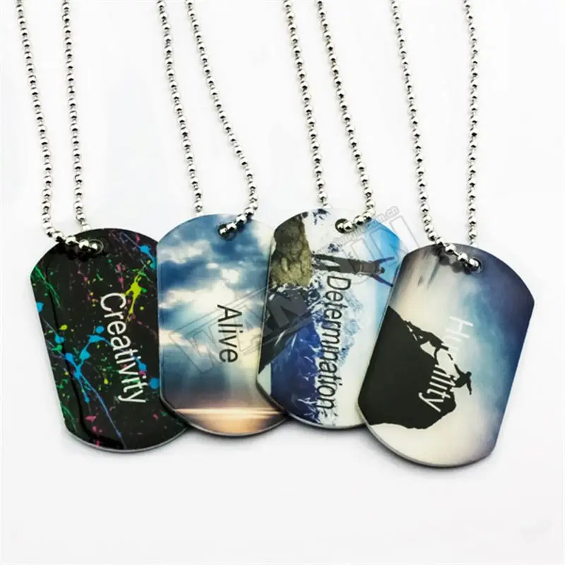 Factory Online Wholesale Custom Cheap Men Zodiac Necklace Steel Dogtag