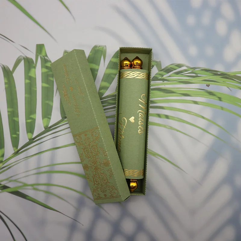 Creative Design Pink Scroll Paper Scroll Wedding Invitations Cards With Scroll Sticks and Paper Box