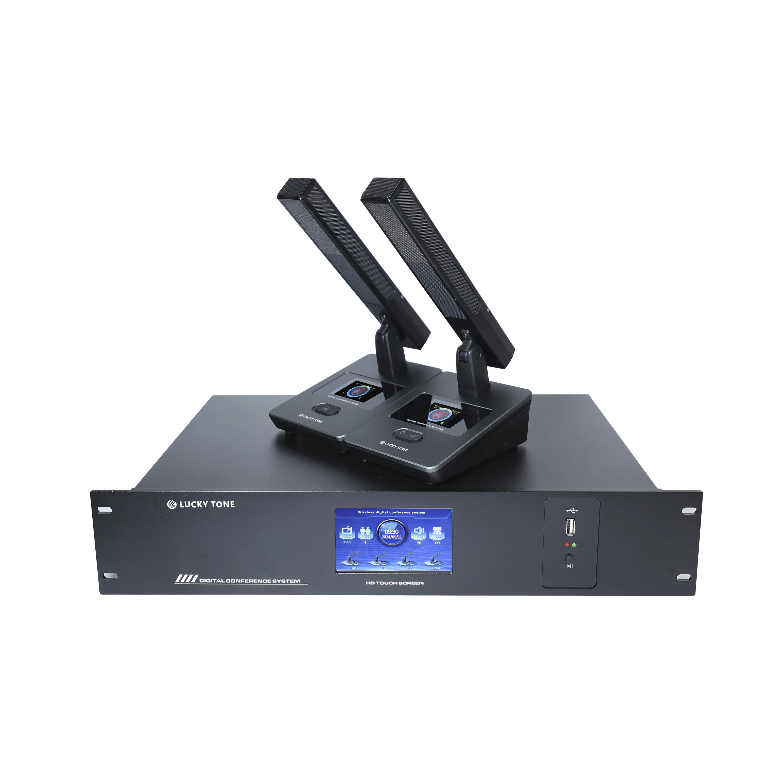 Wireless Audio Video Conference System Square Tube Desktop Microphone with Video Tracing