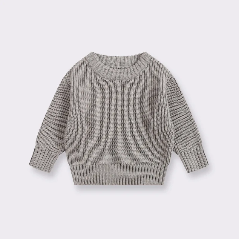 Long Sleeves Loose Children Kids Knitting Pullover Cotton Baby Boys Girls knit Sweater Toddler Jumper