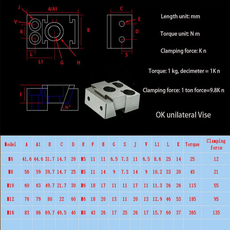 Cnc Clamp Tools Milling Machine Modular Vise Standard parts are available from stock