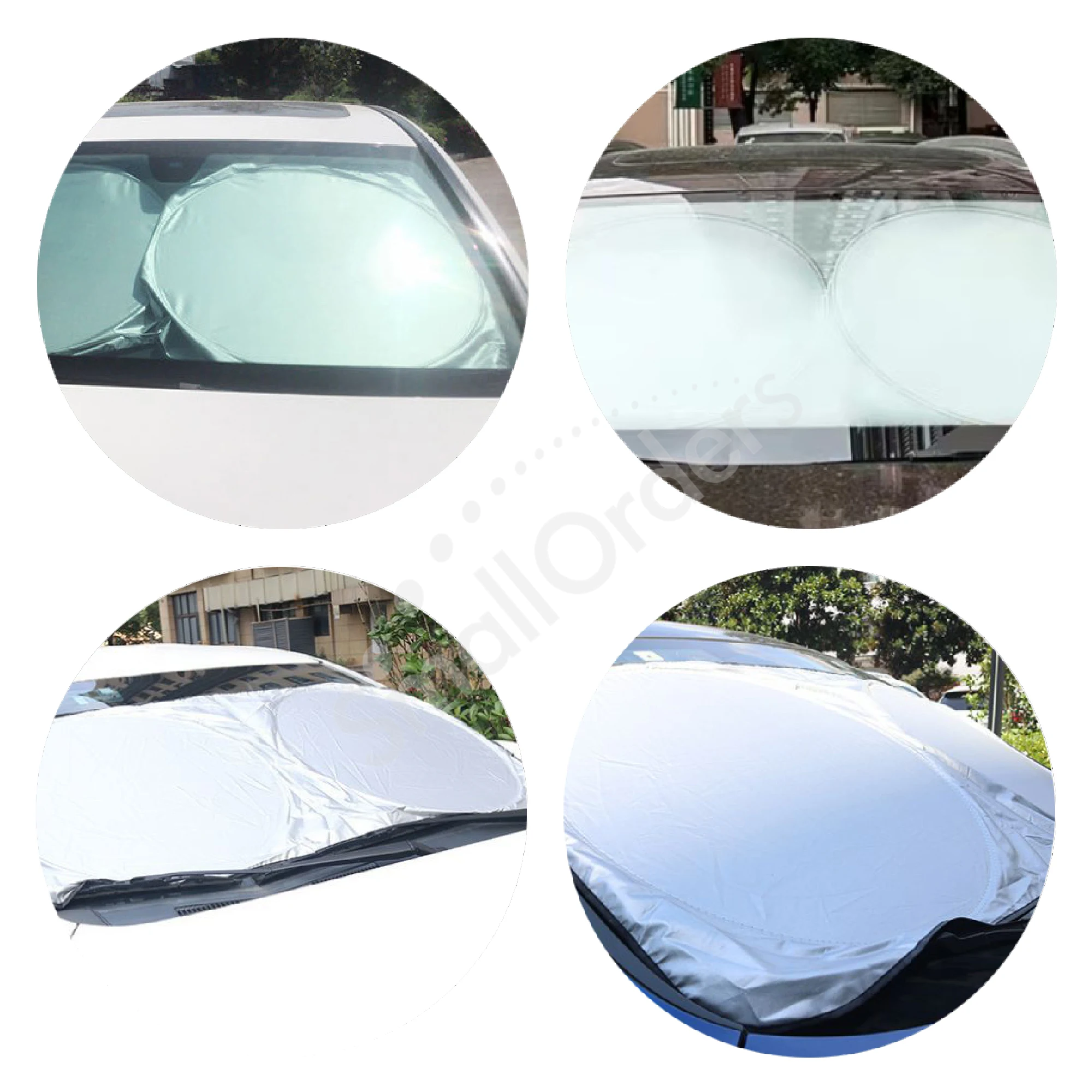 Wholesale Custom LOGO printed Cheap Promotional Sun Shade Gift foldable Front Windshield UV Colourful Silver Car Sunshade Cover