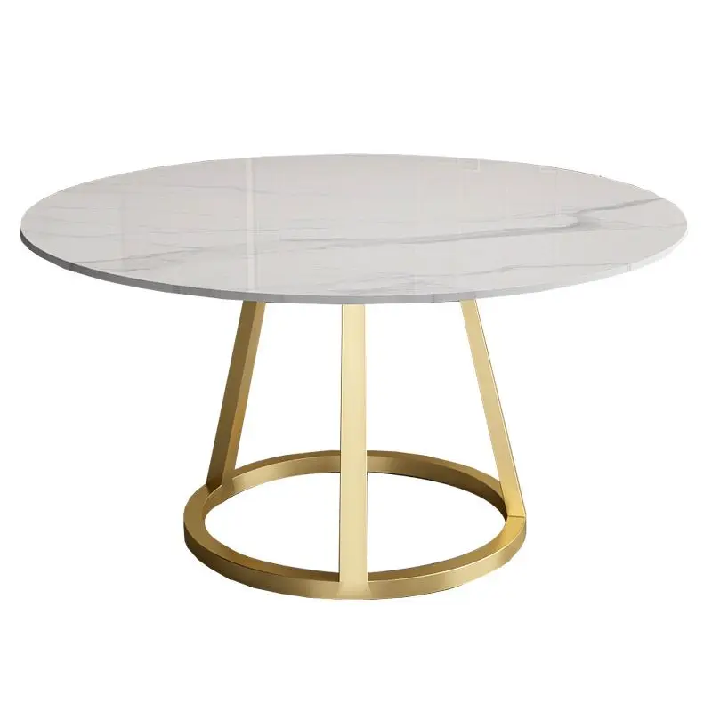 Euro Modern Luxury Easy Clean Kitchen Home Living Dining Room Hotel Restaurant Furniture White Small Round Marble Dining Table
