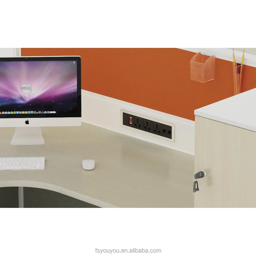 Office Work Station 2 Person Desk Modern Modular Table Computer Desktop Workstation Partition