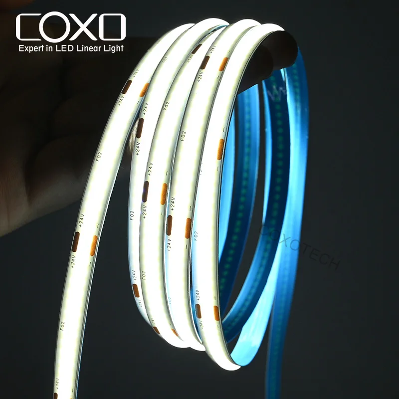 COXO cob Светодиодная лента для мебели Потолочная Коммерческая 24 В 10 Вт 12 3000 К 6500 белая 5 метров м гибкая светодиодная