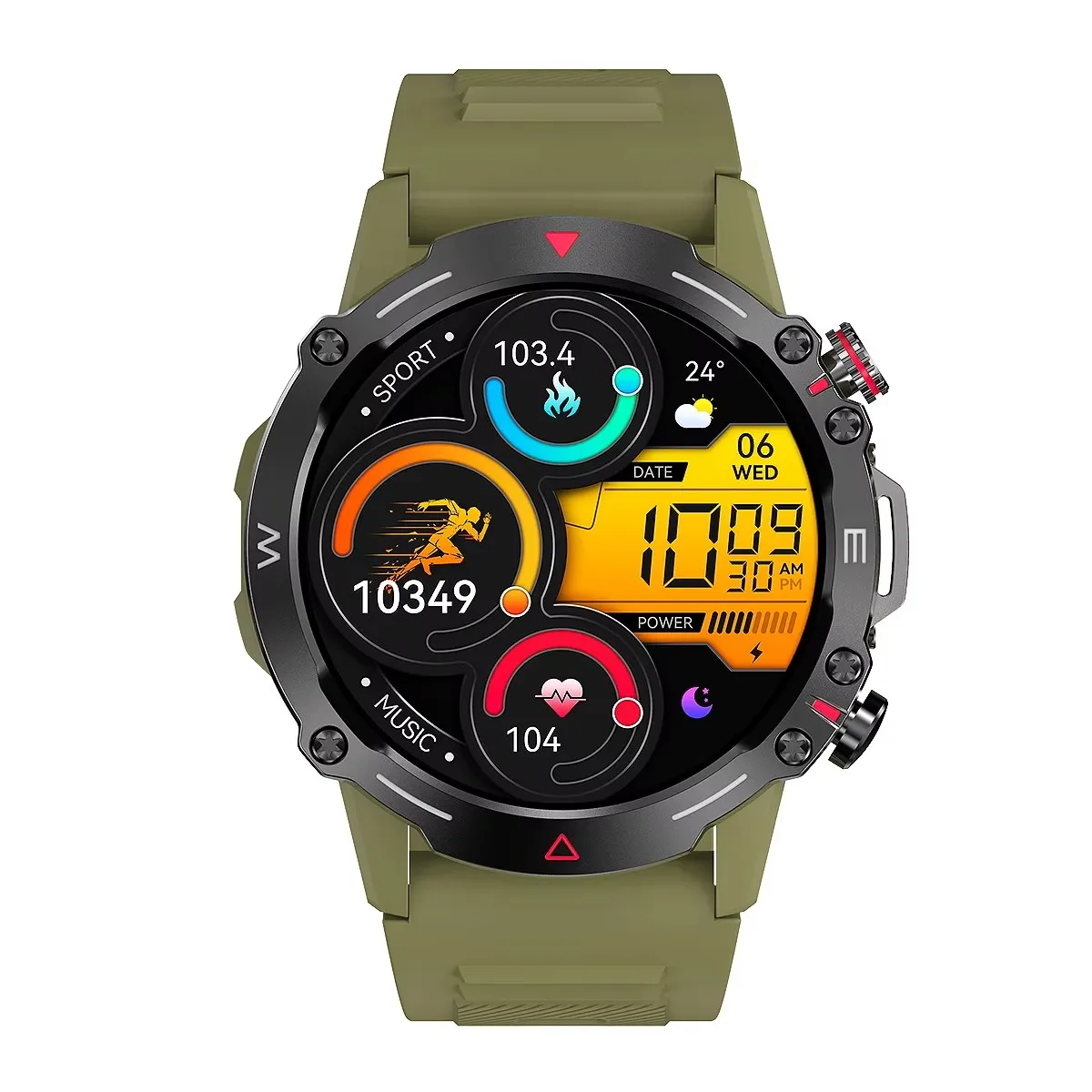 1.43-inch Amoled 2024 Sports smart Watch HK87 Watch BT Call Blood Oxygen 410mAh Large battery Reloj Smartwatch