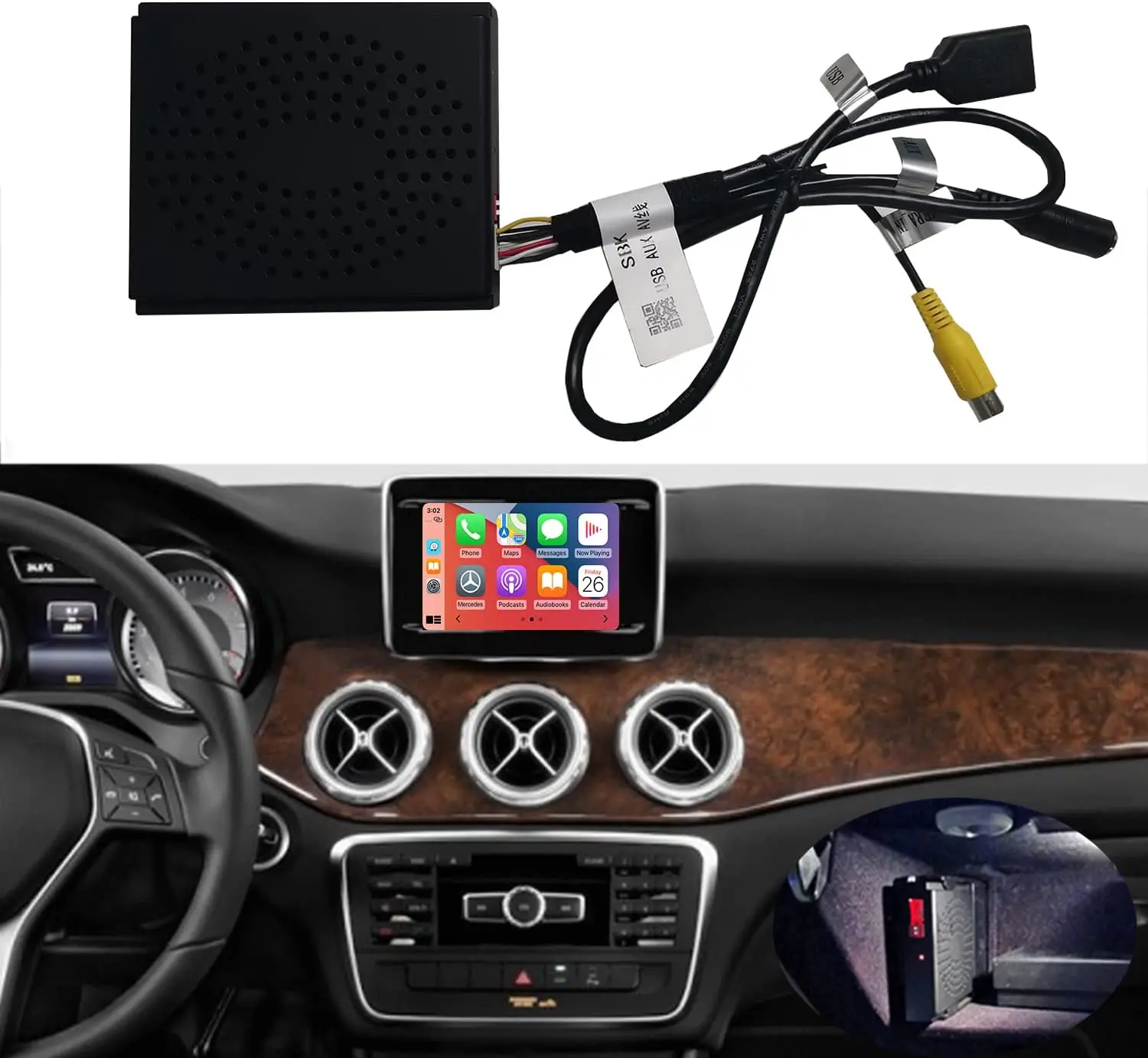 Road Top AI Box Wireless Carplay and Android Auto Decoder Becker Navigation for Mercedes Benz 2011-2015 with NTG4.5 system