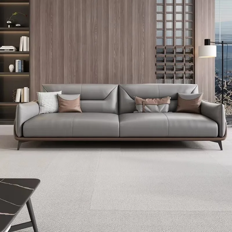 Modern Home Living Room Set Furniture Customized Luxury Style Fabric Sponge Combination Leathaire Sofa