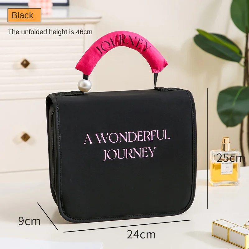 Cross-Border Travel Toiletries Cosmetics Storage Bag Hanging Dry Wet Separation Plastic Color-Coded Classification Separation