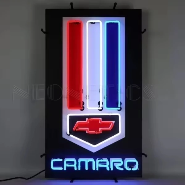 Фабрика OEM украшение для гаража письмо Настенный бра логотип GM Chevrolet стеклянная неоновая вывеска Camaro неоновый свет