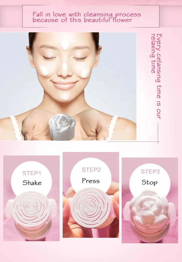 OEM beautiful rose flower foam cleanser no over-drying feeling pH mild acid face wash for dry skin