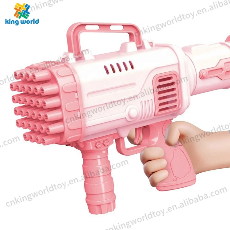 Electric Automatic Pistola De Burbujas Blower Rocket Boom Bubble Gun, Colorful Rich 32 Hole Bazooka Bubble Machine