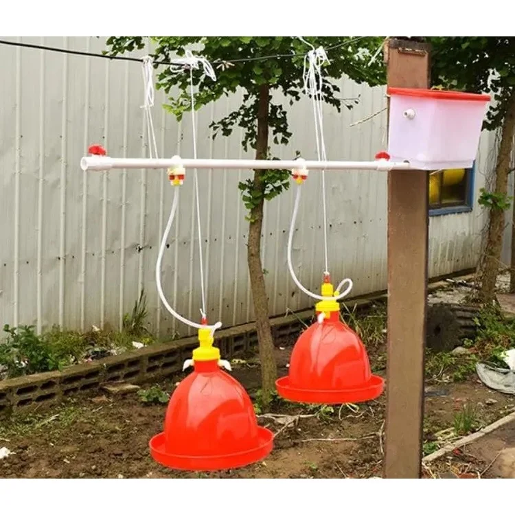 YYA/LM-68 Automatic Plastic Red Poultry Broiler Layer Bell Drinker Complete Kit For Chicken House