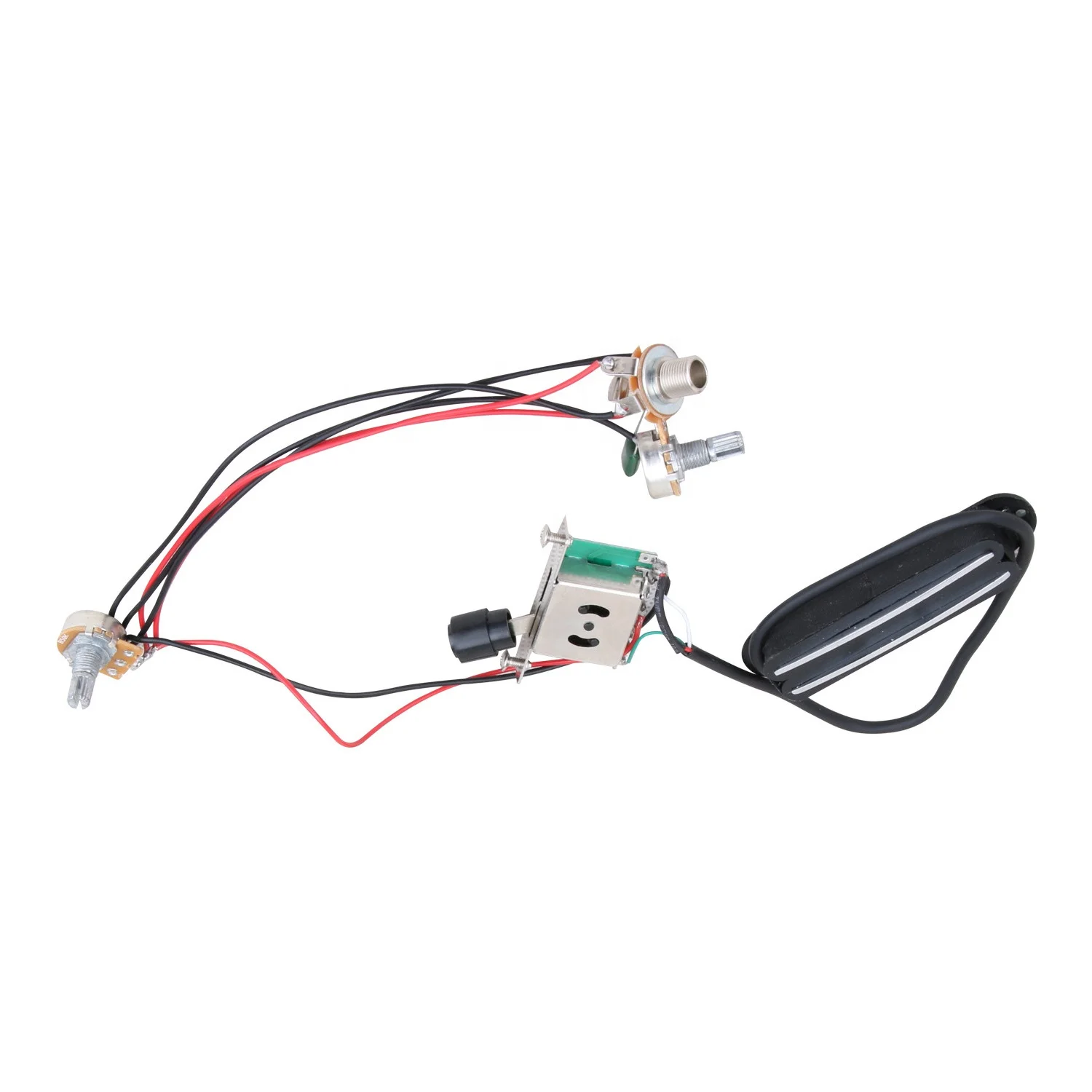 Customized 2 Band EQ Prewired Wiring Harness Electric Guitar Dual Rail Pickup Circuit Kit