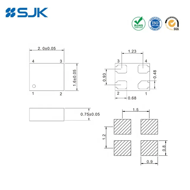 SJK8008 SMD 2016 MEMS Programmable Oscillator CMOS  106.25MHz 20PF 20ppm 3.3V Crystal Oscillator