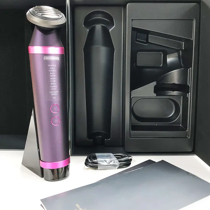 Radio Frequency Facial Massager Hot And Cold Facial Skin Care Home Use Smart RF V Facial Massager Skin Tightening Glowing Device