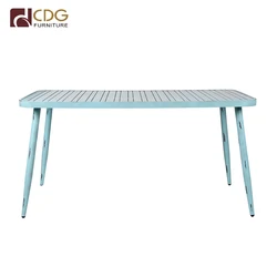 French Furniture Durable Antique Aluminium Dining Table Indoor And Outdoor Use