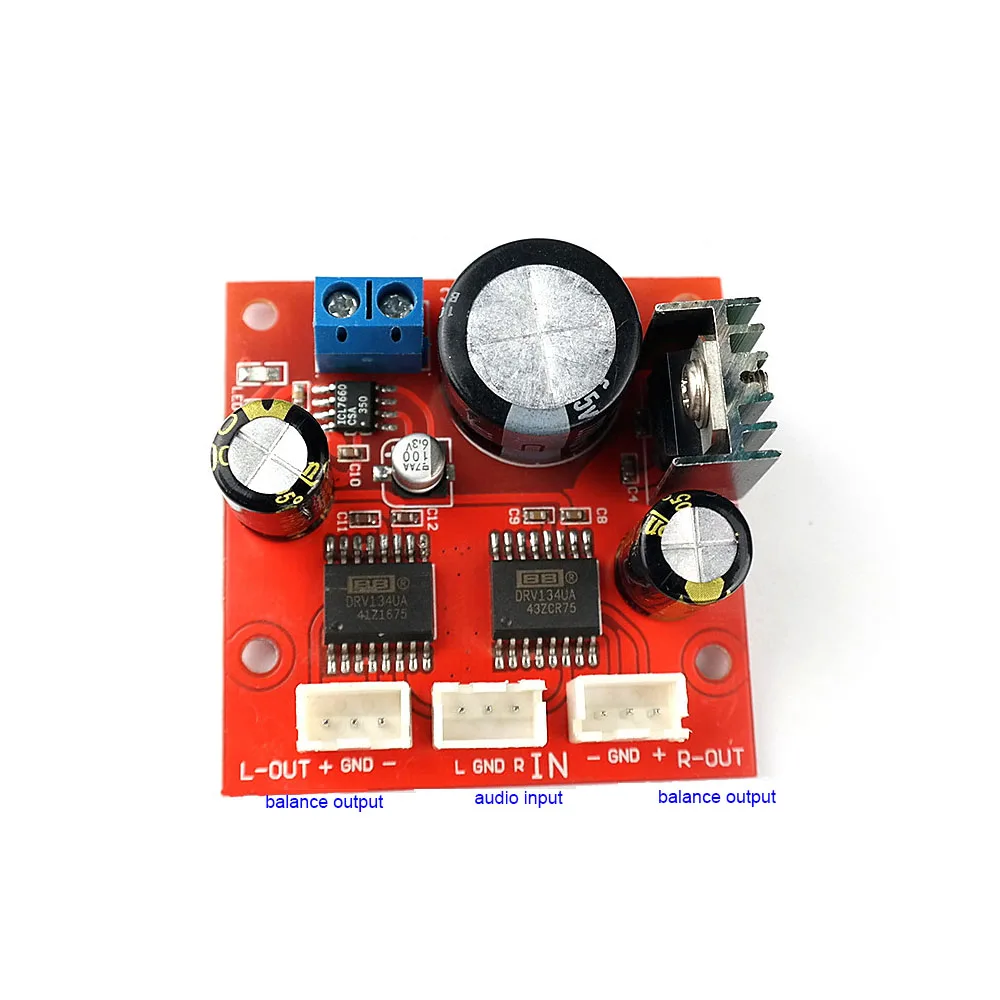 Taidacent Signal Power BTL Differential Output Headphone Amp Amplifier Balanced DRV134 Unbalanced to Balanced Board Module