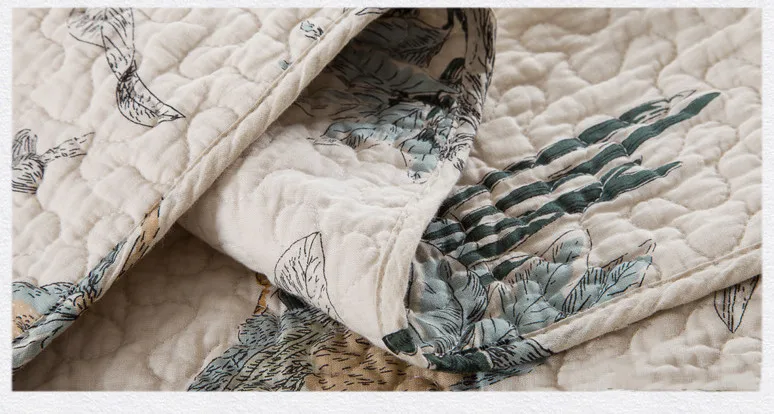 Высококачественные стеганые одеяла с принтом на заказ, хлопковые стеганые покрывала, комплект постельных принадлежностей из 100% хлопка