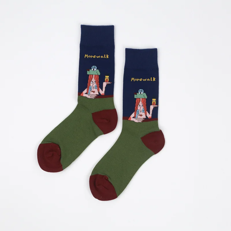 200N женские модные носки в счастливом стиле