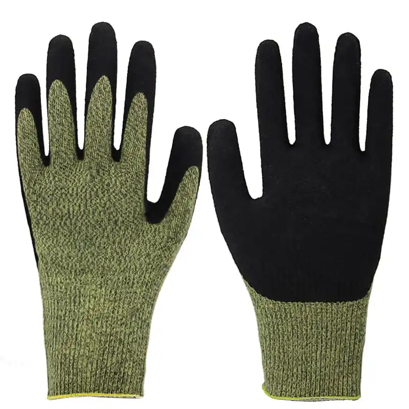 13g Kevlar Liner Palm Coated Sandy Nitrile Work Gloves High Quality Anti-cutting Anti-slip Industrial Safety Gloves for Unisex