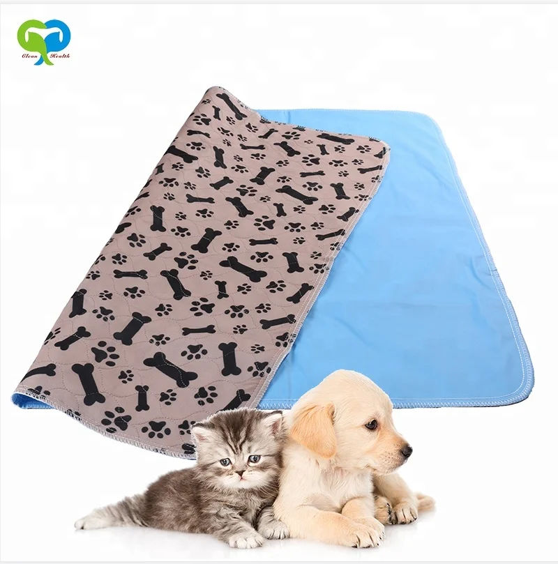 Wholesale Ultra Absorbent Reusable Pee Pad Washable Pet Training Pads Waterproof  Printed Dog Pad