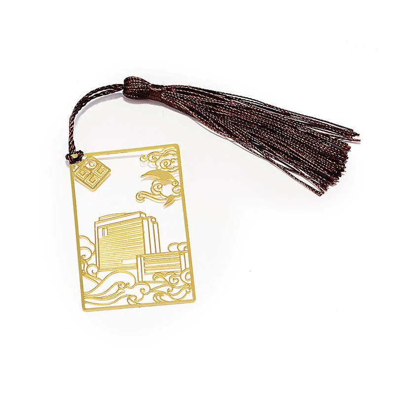 Wholesale high quality Custom Metal Bookmarks With Logo Die Casting Gold Plated Blank Etched Brass Stainless Steel Bookmark