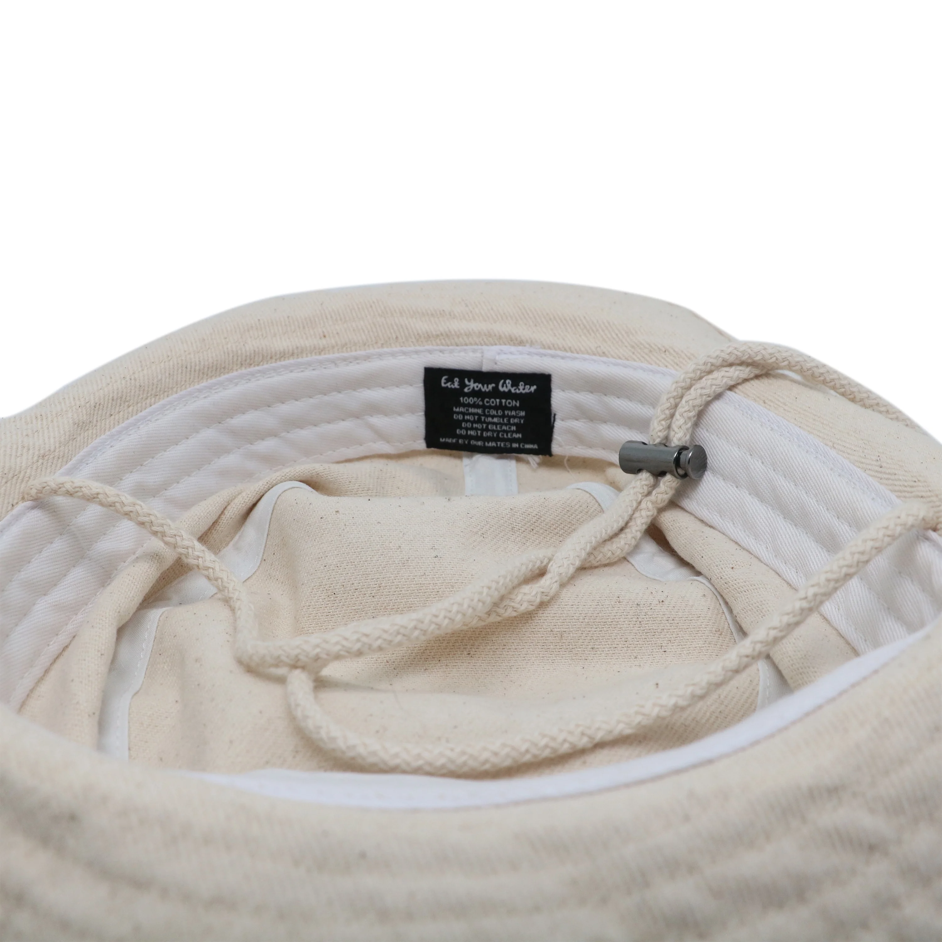 High Quality 100% Organic Cotton Outdoor Boonie Fisherman Safari Hat Custom Woven Label Bucket Hat With String