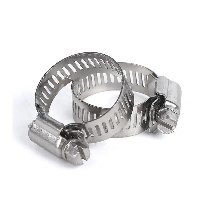 18-32mm 304 Stainless Steel Drive Hose Clamps American Type Gear Worm Fuel Tube Line Water Pipe Fastener Fixed Clip Spring Hoops