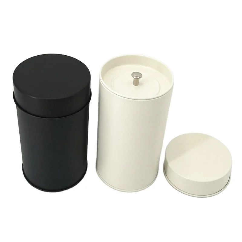 Airtight Coffee Tea Tin Can Round Custom Tin Boxes Coffee Bean Tin Cans Packaging