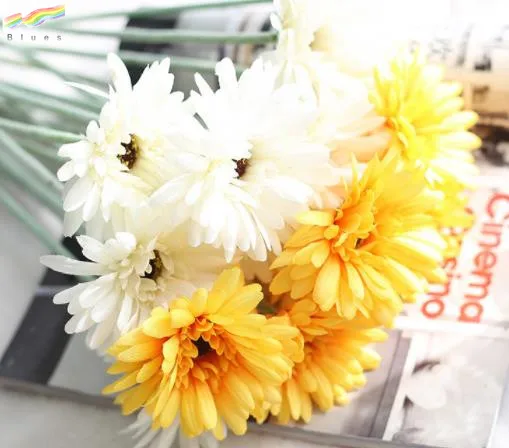 
Wholesale Artificial Daisies Flowers Realistic Silk Flower Gerbera Daisy Bridal Wedding Bouquet Decoration 