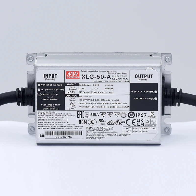 Mean Well XLG LED Power Supply 20w 25w 50w 75w 100w 150w 200w 240w 320w 12v 24v 36v 48v 54v Waterproof Meanwell LED Driver