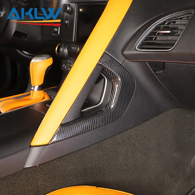 Для Chevrolet Corvette C7 ZR1 Z06 центральная консоль пассажирский боковой подлокотник панель отделка крышка из натурального углеродного волокна аксессуары для интерьера