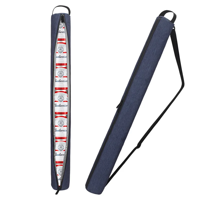 Customized Logo Print Golf Insulated Beer Can Cooler With Adjustable Shoulder Strap Crossbody Cooler Sleeve Bag