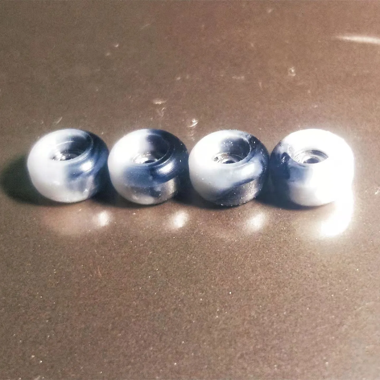 Black white handmade fingerboard wheels