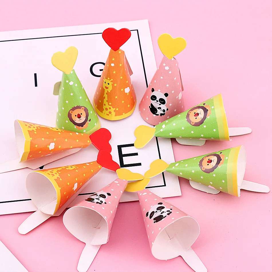 Wholesale Baking decoration Party cute Colorful Birthday Hats Plug In cake for birthday decoration sets Decorations Party