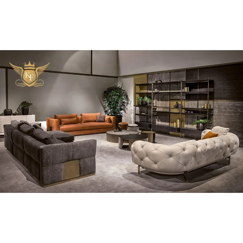 High End Customizable Sectional 3 seat Luxury Italian Home Furniture Sofa Set Furniture Living Room Modern Sectional Sofa